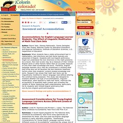 Assessment and Accommodations Research & Reports
