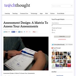 Assessment Design: A Matrix To Assess Your Assessments