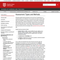 Assessment Types and Methods - Division of Learning and Teaching