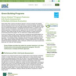 Green Globes Life Cycle Assessment Features: The Green Building Initiative
