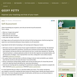 Self Assessment - Geoff PettyGeoff Petty