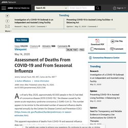 Assessment of Deaths From COVID-19 and From Seasonal Influenza