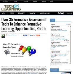 Over 35 Formative Assessment Tools To Enhance Formative Learning Opportunities, Part 5