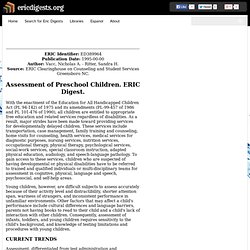 Assessment of Preschool Children