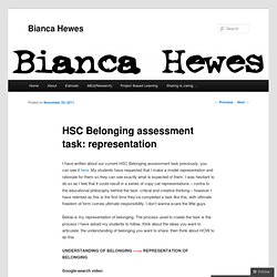 HSC Belonging assessment task: representation