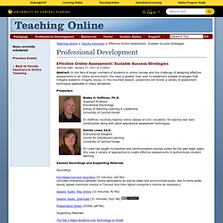 Teaching Online : Effective Online Assessment: Scalable Success Strategies