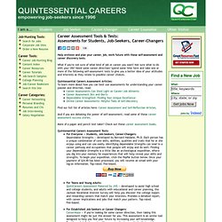 Career Assessment Tools & Tests for Students, Job-Seekers