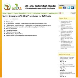 Safety Assessment Testing Procedures for GM Foods