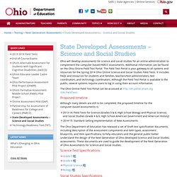 State Developed Assessments – Science and Social Studies