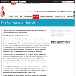Fire Risk Assessor Search Disclaimer