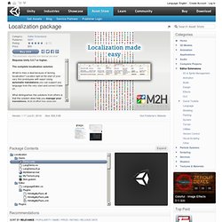 The complete localization solution. HexTech. City Builder Starter Kit. Unity Samples : 2D Pack. Tower Defense Kit. Requires Unity 4.0.1 or higher.