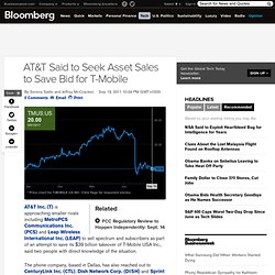 AT&T Said to Seek Asset Sales to Save Bid for T-Mobile