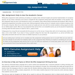 SQL Assignment Help to Ace the Academic Career