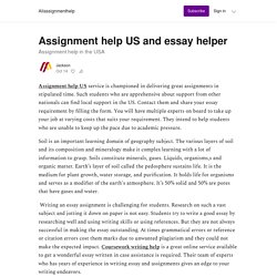 Assignment help US and essay helper - by Jackson - Allassignmenthelp