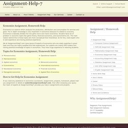 Online Economics Help - AssignmentHelp7