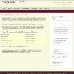 Online Chemistry Help - AssignmentHelp7