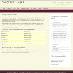 Biology statistics help - AssignmentHelp7