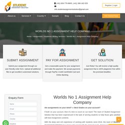 Worlds No 1 Assignment Help Company