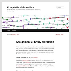 Assignment 3: Entity extraction