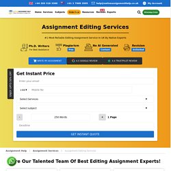 Assignment Editing Services in UK @ Native Assignment Help