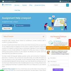 Assignment Help Liverpool by UK academic experts