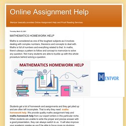 Online Assignment Help: MATHEMATICS HOMEWORK HELP