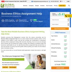 Top Notch Business Ethics Assignment Help by Professionals