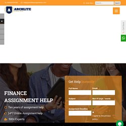 Finance Assignment Help - Online Writing Services for UK Students