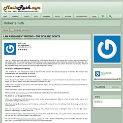 law assignment writing – the dos and don’ts - robertsmith