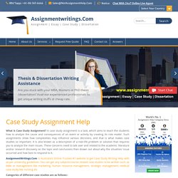 Case Study Assignment Help & Case Study Writing Services