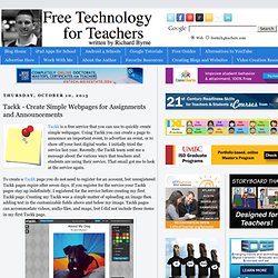 Tackk - Create Simple Webpages for Assignments and Announcements