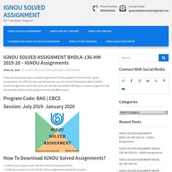 IGNOU Assignments - IGNOU Solved Assignment BAG 2019-20
