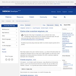 Como criar e assinar arquivos .sis - Forum Nokia Wiki