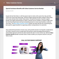 Special Assistance Benefits with Yahoo Customer Service Number