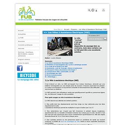 Les Vélos à Assistance Electrique (VAE)
