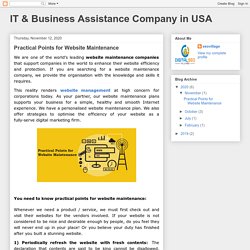 IT & Business Assistance Company in USA: Practical Points for Website Maintenance