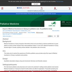 Impact of Medical Assistance in Dying on palliative care