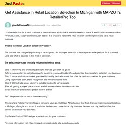 Get Assistance in Retail Location Selection In Michigan with MAPZOT’s RetailerPro Tool