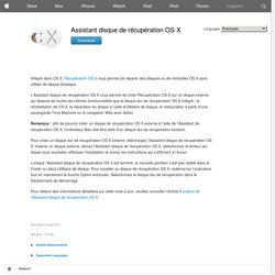 Assistant disque de récupération OS X