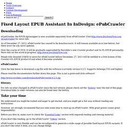 Fixed Layout EPUB Assistant In InDesign: ePubCrawler