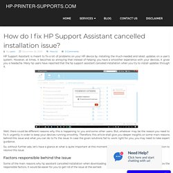Fix HP Support Assistant cancelled installation issue