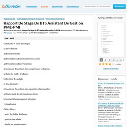 Rapport De Stage De BTS Assistant De Gestion PME-PMI - Recherche de Documents - rjouve