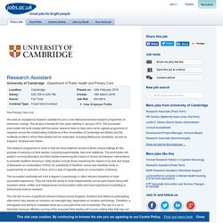 Research Assistant at University of Cambridge