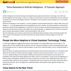 Voice Assistants & Artificial Intelligence - A Futuristic Approach