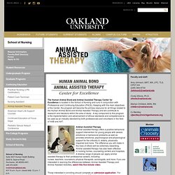 Animal Assisted Therapy - School of Nursing - Oakland University