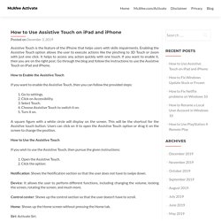 How to Use Assistive Touch on iPad and iPhone
