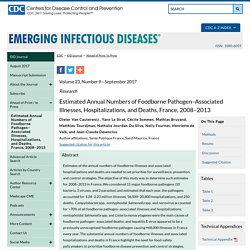 CDC EID - SEPT 2017 - Estimated Annual Numbers of Foodborne Pathogen–Associated Illnesses, Hospitalizations, and Deaths, France, 2008–2013