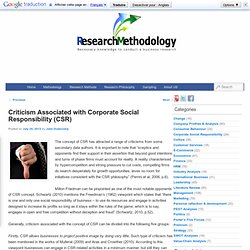 Criticism Associated with Corporate Social Responsibility (CSR)