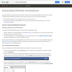 Associated Website Annotations - YouTube Help