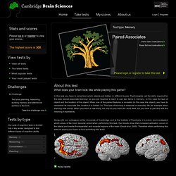 Paired Associates Memory Assessment - Cambridge Brain Sciences